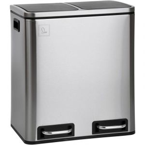 TM2X15 Poubelle 30 compartiments avec syst&egrave;me de tri des d&eacute;chets argent - Svita