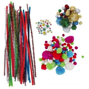 Pompons et chenilles + accessoires 400 pi&egrave;ces