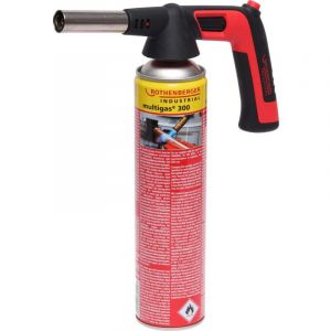 Rothenberger Industrial RS 300 Br&ucirc;leur avec 1 cartouche Multigas 338 g | Allumage pi&eacute;zo | Rotation de 180 &agrave; 360 &deg;C possible | Chalumeau &agrave; souder | Br&ucirc;leur &agrave; gaz 1000004684