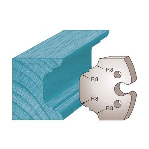 Diamwood Platinum Jeu de 2 fers profilés Ht. 50 x 5,5 mm congé et quart de rond M214 pour porte-outils de toupie