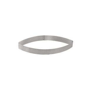 Image de De Buyer Cercle perforé à tarte et calisson Valrhona 10 cl 12 cm inox