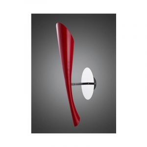 Diyas Applique murale Pop avec interrupteur 1 Ampoule E27, rouge brillant/arylique blanc/chrome poli