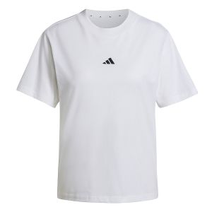 Adidas T-shirt Essentials Small Logo manches courtes blanc pur femme - M