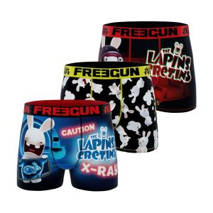 Freegun Boxers Lot de 3 boxers enfant Lapins Crétins