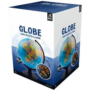 Globe Terrestre Rotatif Et Lumineux 25 Cm Jour / Nuit - Corps Celestes Illumine - Jeu Educatif - Version Francaise