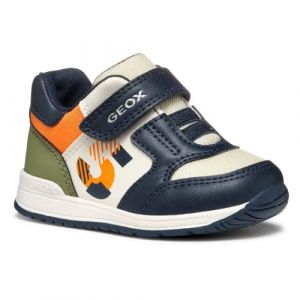 Geox Bébé garçon B RISHON Boy A Basket, Navy/Lt Orange, 19 EU