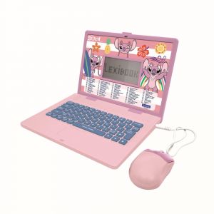 Lexibook Disney Stitch Angel, Ordinateur Portable éducatif bilingue Angel – 124 activités Français/Anglais, JC598D1i1