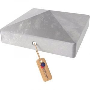 Capuchon de poteau galvanis&eacute; &agrave; chaud 71 x 71 mm &ndash; chapeau de protection bois embout robuste pour poteaux de cl&ocirc;ture et pergola &ndash; GeZu Impex