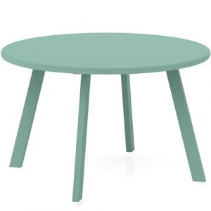 Outsunny Table basse ronde d'appoint métal vert