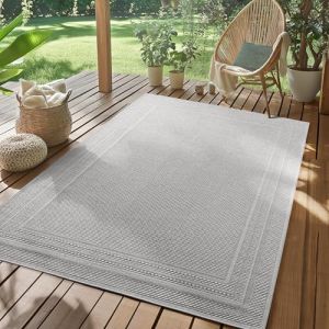 SIMPEX Tapis dextérieur Gris 200x290 cm idéal pour la cuisineDesign uni avec bordure