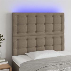 VidaXL Hoofdbord LED 80x5x118/128 cm stof taupe3122836