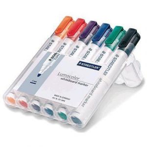 Staedtler Lumocolor Marqueur tableau blanc 351, étui de 6