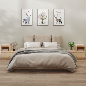 VidaXL Tables de chevet 2 pcs Gris 60x34x51 cm Bois de pin solide - Brun