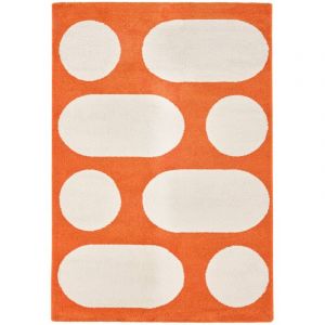 Tapis intérieur joyce orange. motif moderne 160 x 230 cm