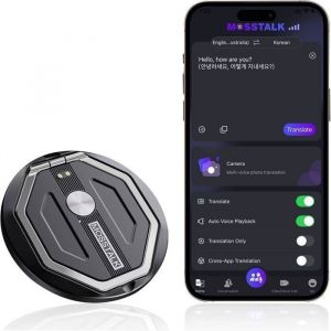 EKASN Traducteur Multilingue Instantané Bidirectionnel, 138+ Langues, Compact pour Communication Internationale Blanc