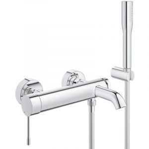 Grohe Essence Mitigeur monocommande 1/2' bain/douche + Douchette 1 jet, Chrome (G-33628001)