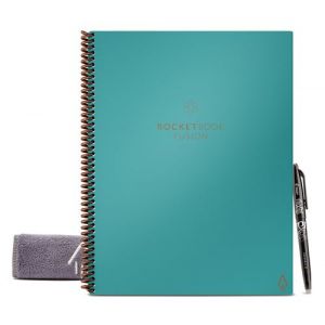 Rocketbook Carnet Connecté Réutilisable à l'infini Fusion Lettre 21.6 cm x 28 cm A4 Bleu