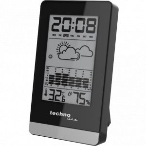 Technoline WS 9125 Noir, Argent station m&eacute;t&eacute;o num&eacute;rique - Stations m&eacute;t&eacute;o num&eacute;riques (AAA Micro LR03, Noir, Argent, 66 mm, 24 mm, 120 mm)