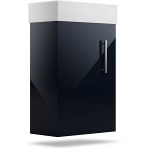 Blumfeldt Meuble de Salle de Bain avec vasque en céramique 40 cm avec meuble de rangement Meuble Lavabo Anthracite