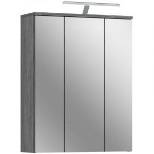 Ebuy24 - Blake armoir de salle de bain avec miroir 3 portes avec lumière brillant blanc,enfumé.