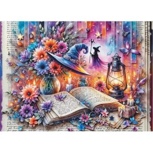 Puzzle 1000 pièces : LIVRE DE SORTS MYSTIQUE