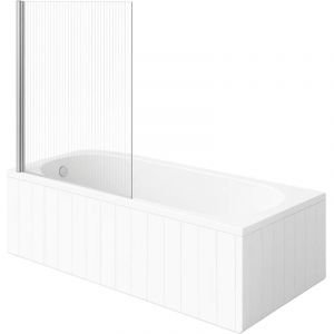 Villeroy & Boch Bañera derecha O.Novo 160x70cm blanca + Mampara izquierda AURYS Raywall cromada