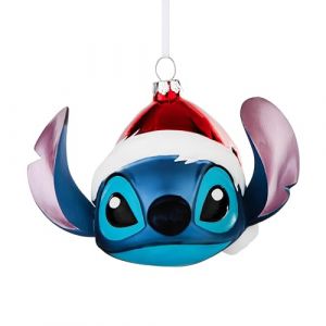 Hallmark Décoration Festive en Verre soufflé Stitch Lilo et Stitch - Décoration d'arbre Disney à Suspendre - Cadeau de Noël