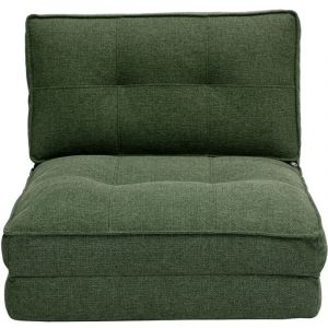 Miliboo Chauffeuse 1 place convertible en tissu vert kaki sally