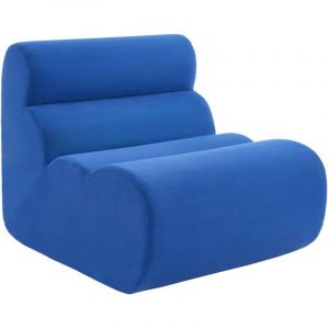 Chauffeuse tissu 1 place bleu &eacute;lectrique - L 81 x P 99 x H 75cm - Nova