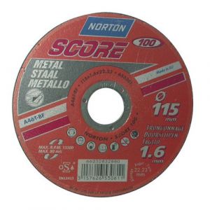 Norton clipper Disque à tronçonner - Score 100 - métal - 115X1.6 mm