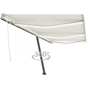 VidaXL Auvent Manuel R¿¿Tractable Avec Led 600x300 Cm Cr¿¿Me