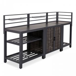 Oviala Cuisine d'extérieur aluminium 4 éléments