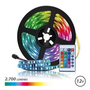 Image de Buck Elbat led strip rgb 12v 2700lm - 30 led par m&egrave;tre - t&eacute;l&eacute;commande - longueur 5m