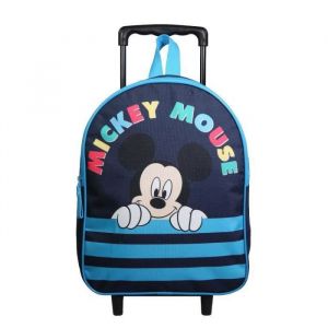 Sac à dos à roulettes maternelle MICKEY Mouse bleu marine