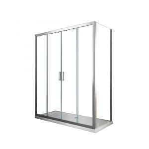 Douche De 6 Mm Avec Un Mur Fixe Et Quatre Portes Avec Overture Centrale H.190 Receveur De Douche Non Inclu – 65-67,5 Fixe X 173-178 Overture Centrale