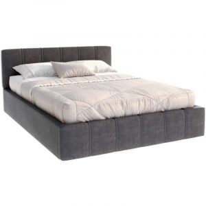 Atlanta Lit coffre 160 x 200 cm avec sommier à lattes relevable Gris Foncé