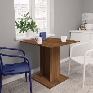 Image de VidaXL Table à dîner Chêne marron 80x80x75 cm Bois d'ingénierie