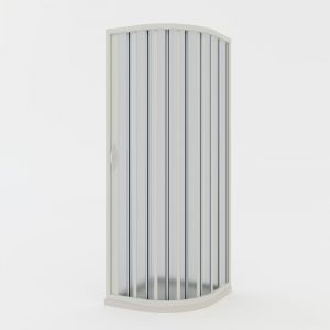 Cabine parois de douche 1/4 de cercle pliante en pvc rond réversible réductible h 185 mod. Loto avec ouverture Latérale 80x80 cm