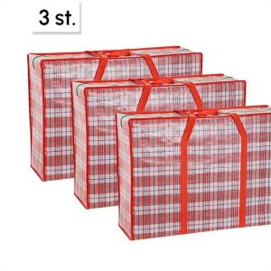 Bodo - Sac de rangement XXL - 3 Pi&egrave;ces - Big shopper - Sac de voyage - Grand sac &agrave; provisions - Sac &agrave; carreaux - Gain de place -