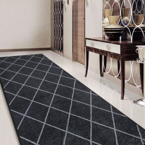 Tapis de couloir Cosenza Noir 80 x 300 cm