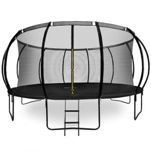 Trampoline - HYPERMOTION - 487 cm - Filet de s&eacute;curit&eacute; - &Eacute;chelle antid&eacute;rapante - Noir