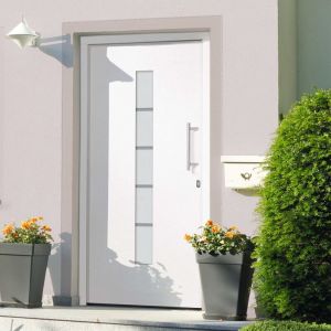 VidaXL Porte d'entrée Aluminium et PVC Blanc 100x200 cm
