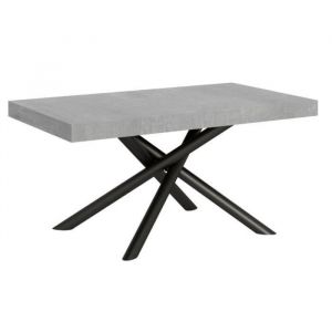 Table Famas Extensible Dessus Ciment 90x180 Allongée 440 cadre Anthracite