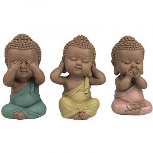 Signes Grimalt Figure de figurines de Bouddha Bouddha Linda set 3 unités Buddles multicolores 5x5x10cm 23713