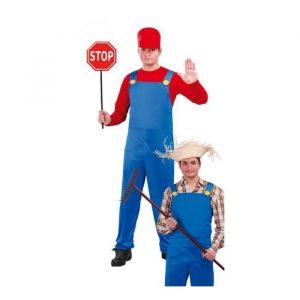 Fiesta guirca FIESTAS D&eacute;guisement conducteur de train rouge pour homme incl. Chapeau - M&eacute;canicien Plombier Combinaison D&eacute;guisement Homme Taille XL 56-58