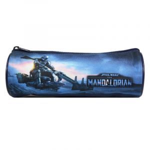 Bagtrotter trousse scolaire ronde disney star wars the mandalorian bleue