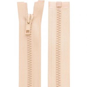 Cyclingcolors 2x Fermeture Éclair N°5 70 Cm Tirette Curseur Polyester Extrémité Ouverte Maille Glissière Vêtement, Beige Clair