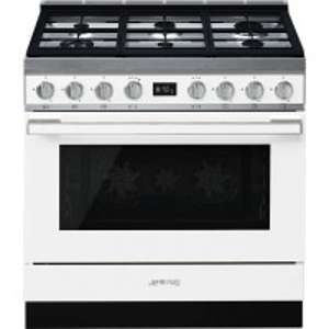 Smeg CPF9GP - Cuisinière mixte gaz 6 foyers avec four électrique