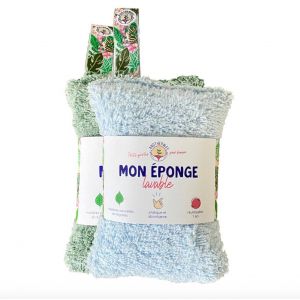 Nature & D&eacute;couvertes &Eacute;ponge Lavable en machnie ANOTHERWAY ? Lot de 2 &eacute;ponges R&Eacute;UTILISABLES &eacute;cologiques ? Double Face ? Antibact&eacute;rien ? Ultra RESISTANTE ? Vaisselle, Cuisine et Salle de Bain ? 100% Naturel et z&eacute;ro d&eacute;chet