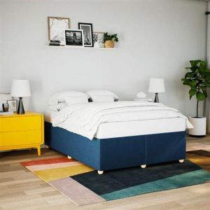 VidaXL Cadre de lit sans matelas bleu 140x200 cm tissu